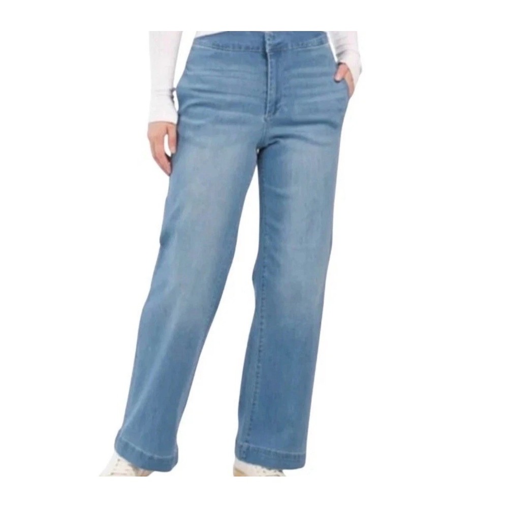 OAT New York Women High Rise Wide Leg Jeans Medium Wash Size 6/28